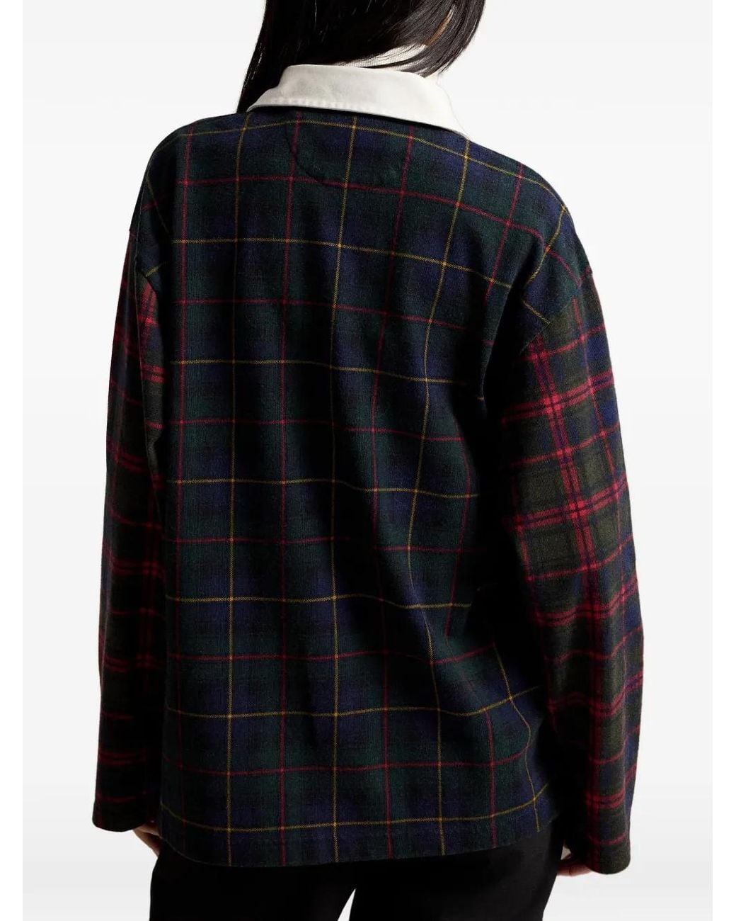 Polo Ralph Lauren Blue Plaid Cotton Rugby Shirt