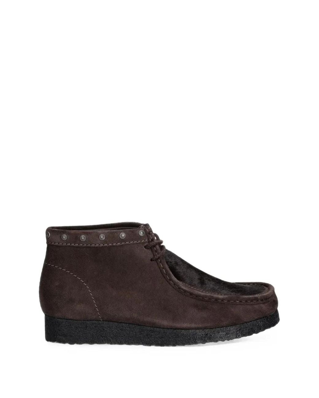 Clarks Brown Wallabee Studded Lace-Up Boots for men