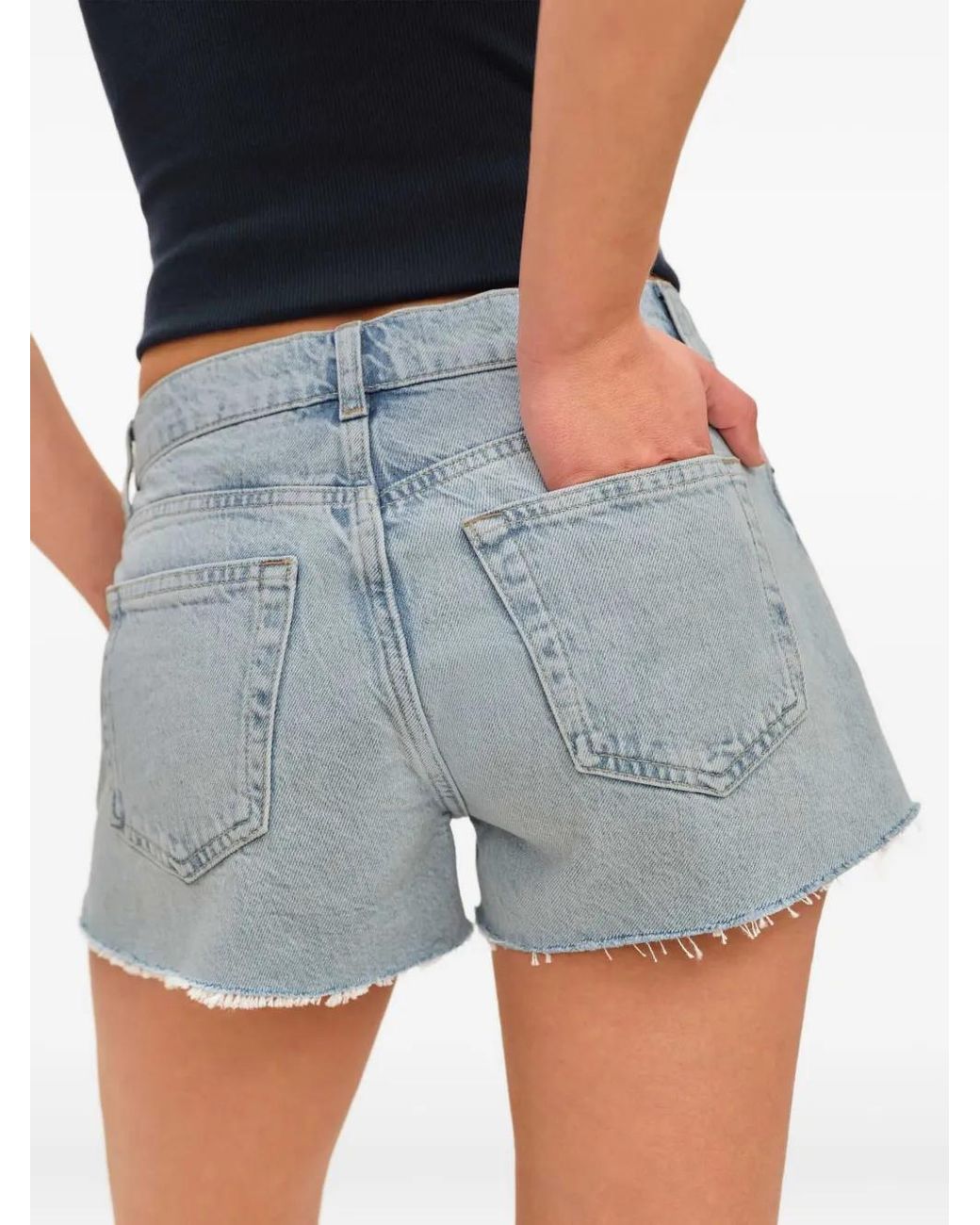 Reformation Blue Sutton Shorts