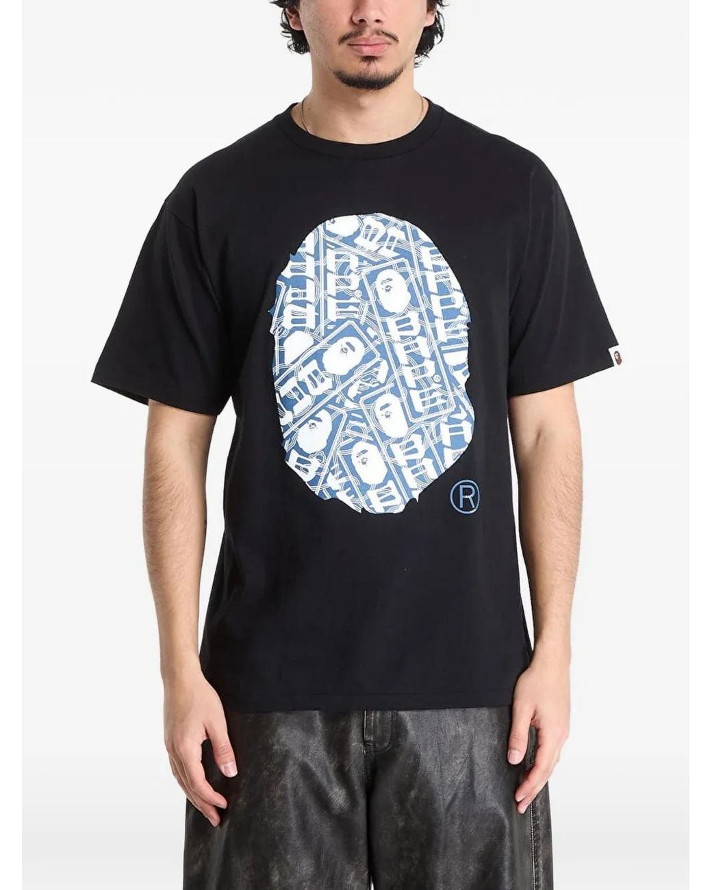 A Bathing Ape Black Japanese Cloud Camo T-Shirt