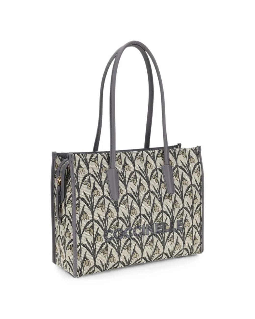 Coccinelle White Myrtha26 Floral-Jacquard Shoulder Bag