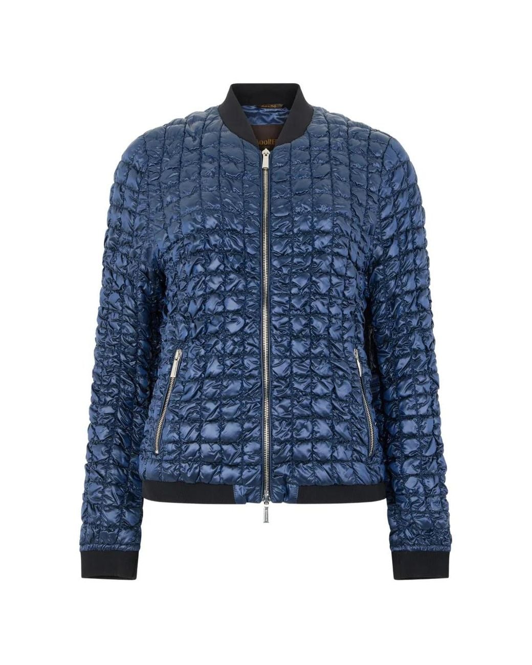 Moorer Blue Zip-Fastening Bomber Jacket