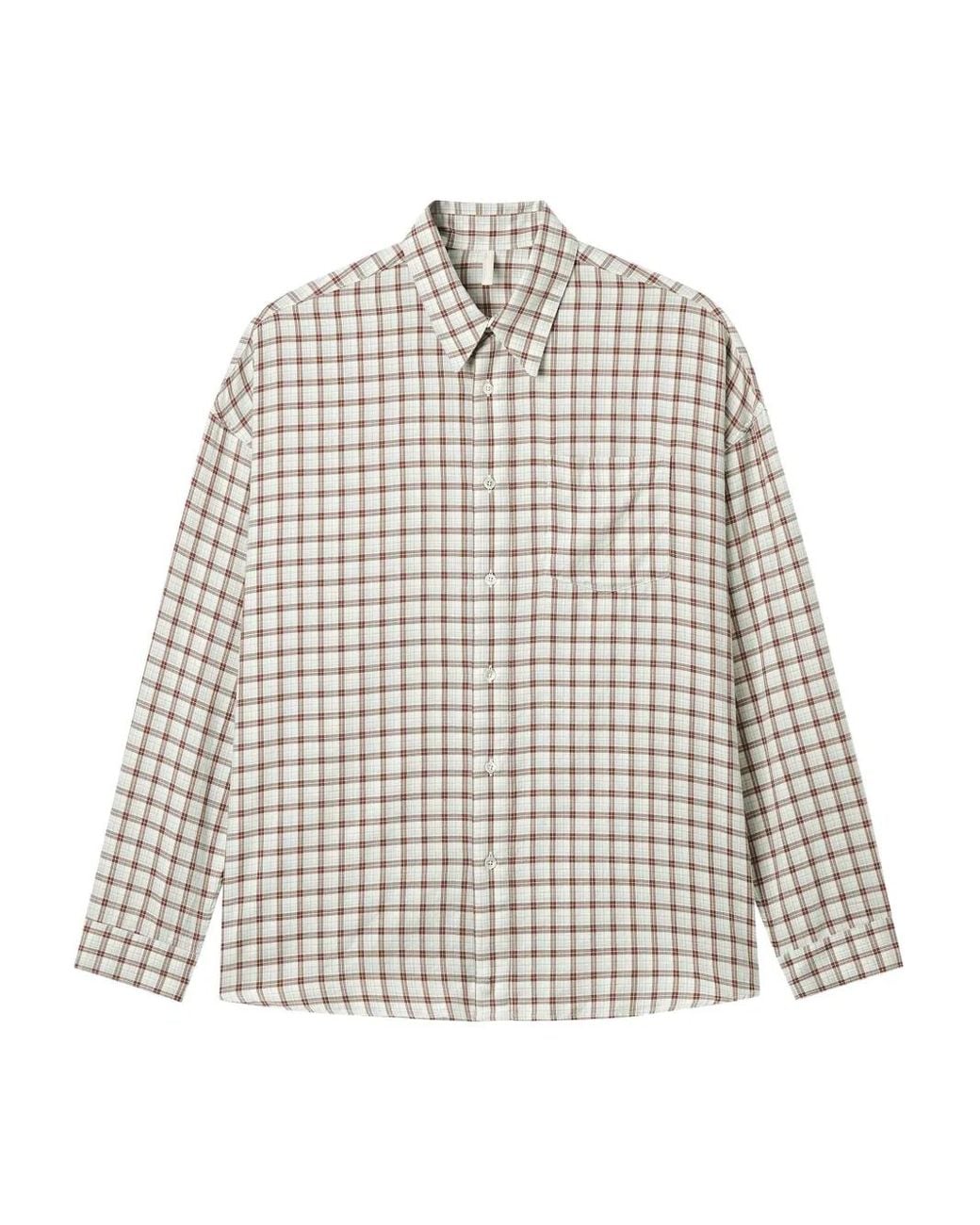 sunflower White Check-Print Pocket Shirt for men
