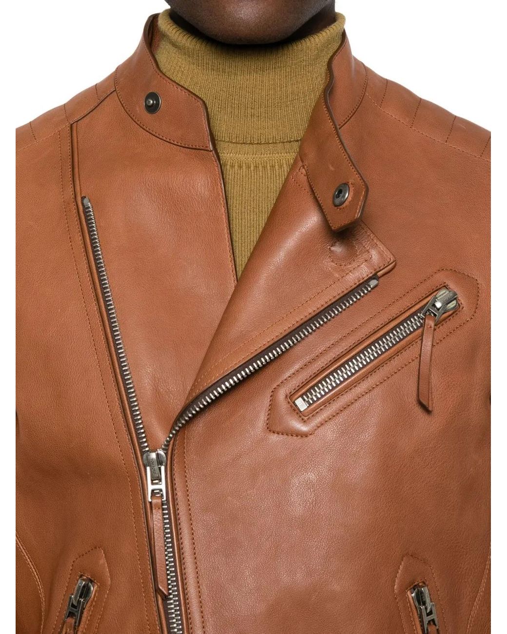 Tom Ford Brown Leather Jackets for men