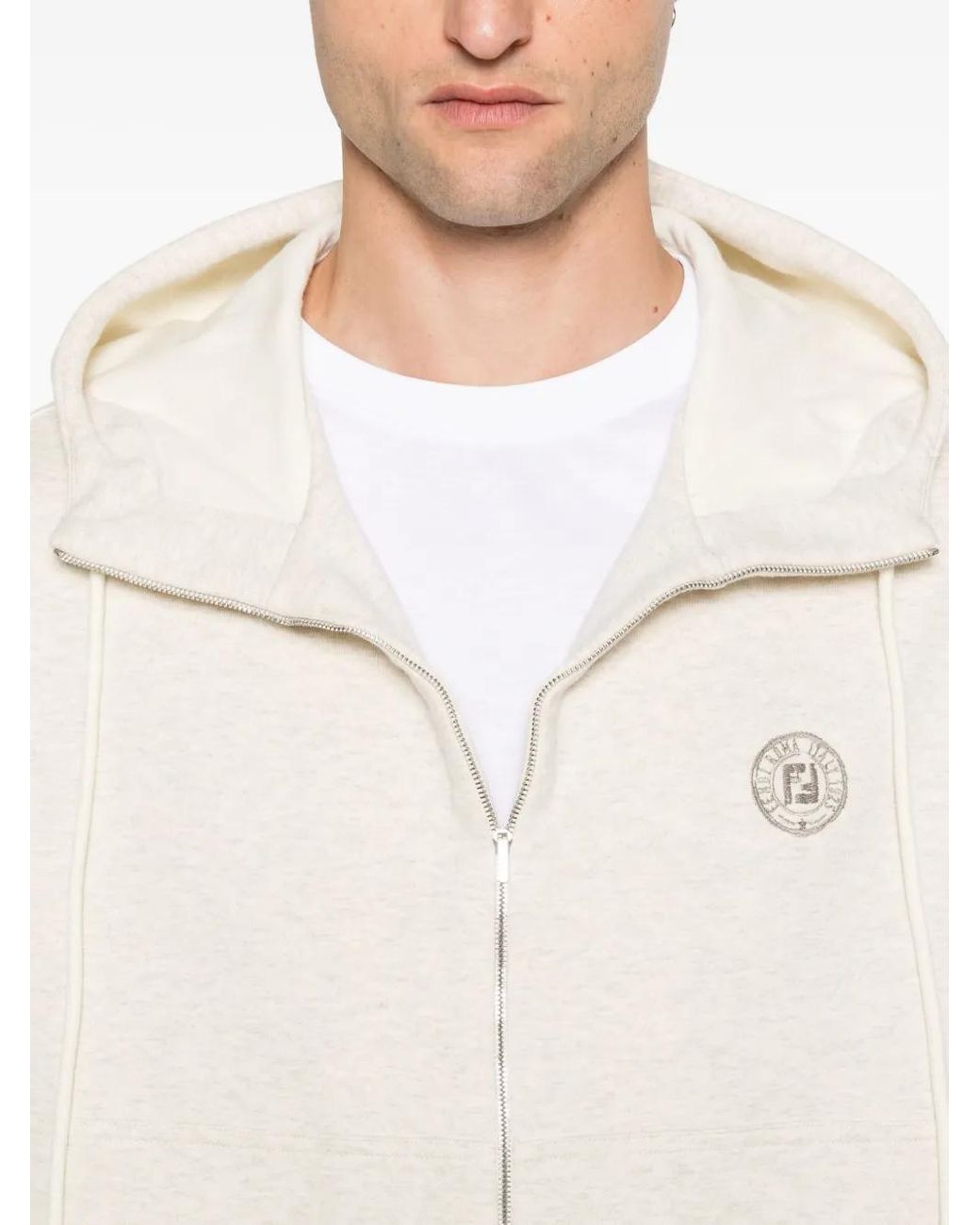 Hoodie Sans Manches À Fermeture Zippée Fendi pour homme en coloris White
