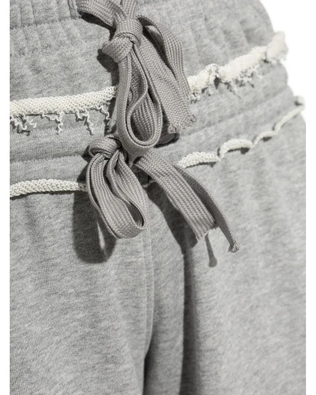 Adidas Gray Raw-Edge Drawstring Shorts