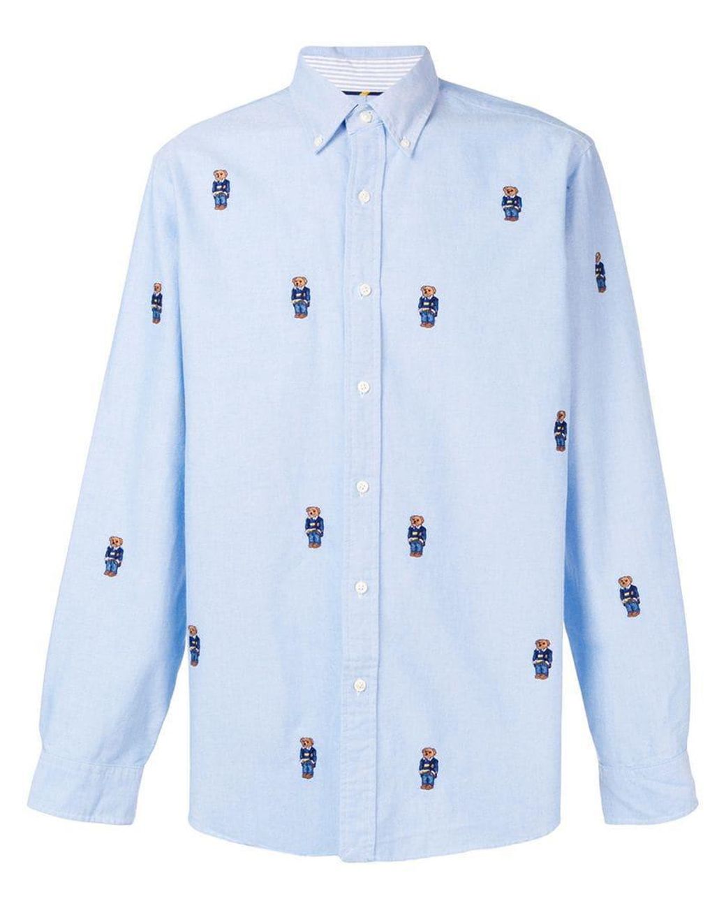 Polo Ralph Lauren Overhemd Met Geborduurde Teddy Beer in het Blauw voor  heren | Lyst NL