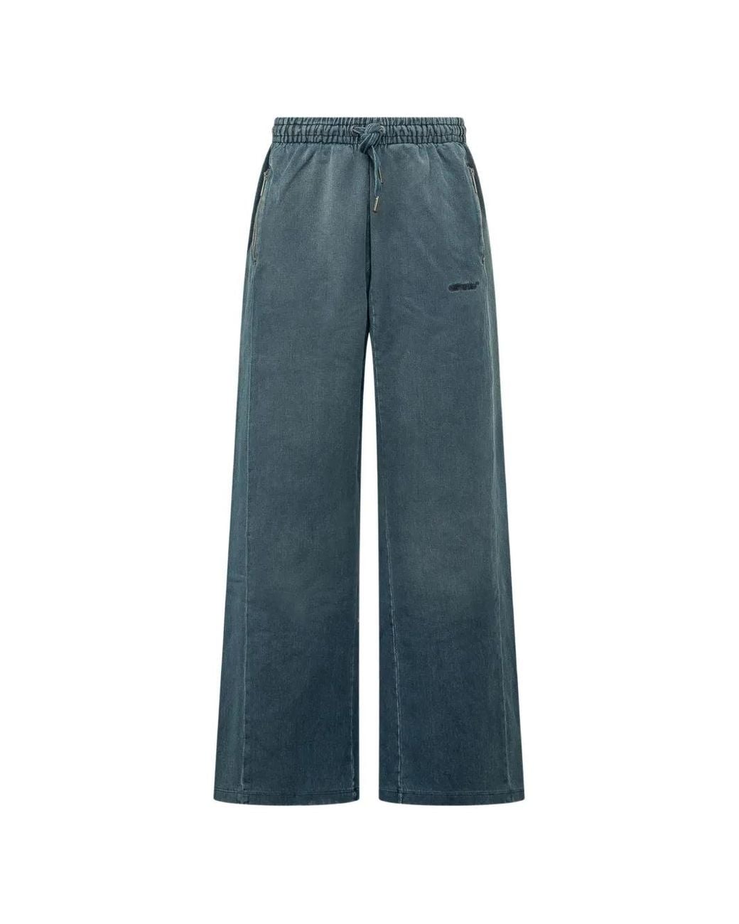 Off-White c/o Virgil Abloh Blue Arrow Logo-Detail Track Pants for men