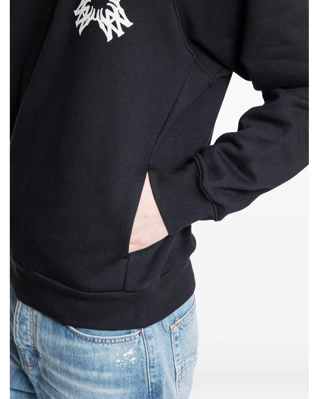 Amiri Black Graphic-Print Half-Zip Sweatshirt for men