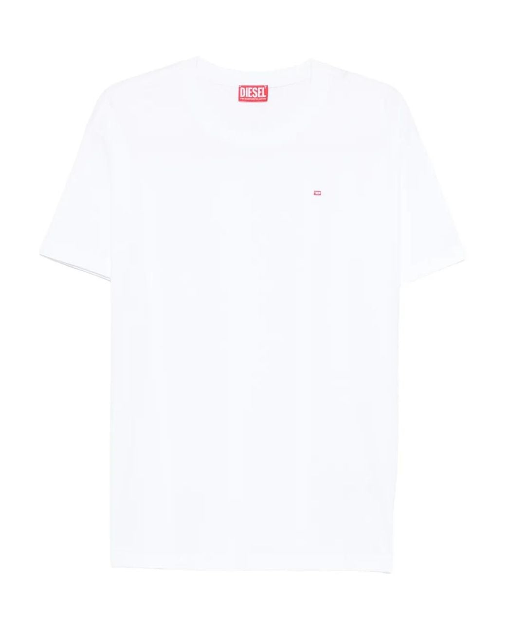 DIESEL White T-Norm-Microdiv T-Shirt for men