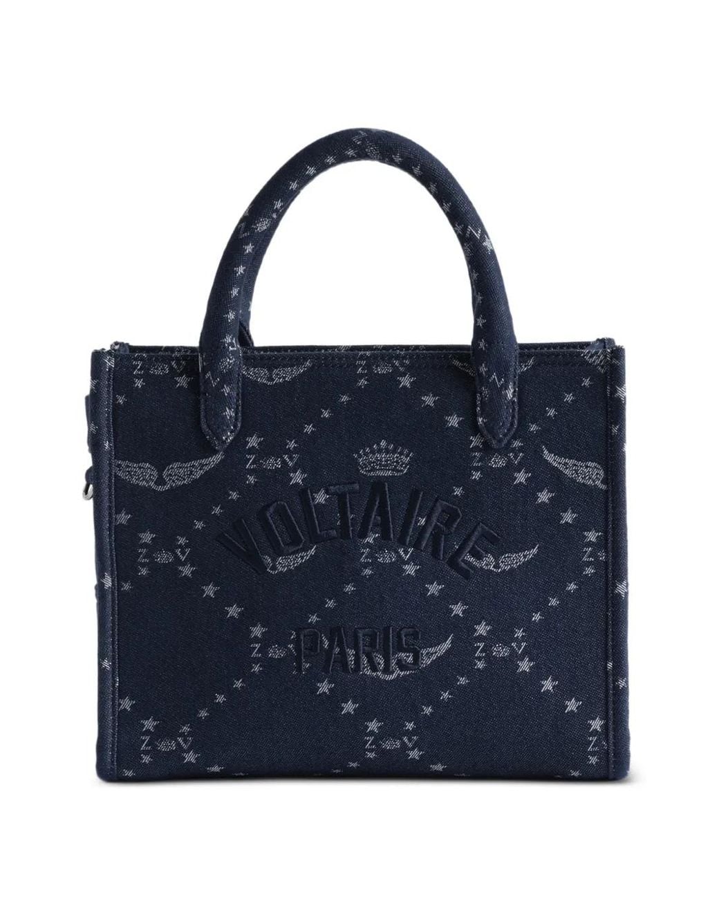 Zadig & Voltaire Blue Angel Tote Xs Denim Monogram