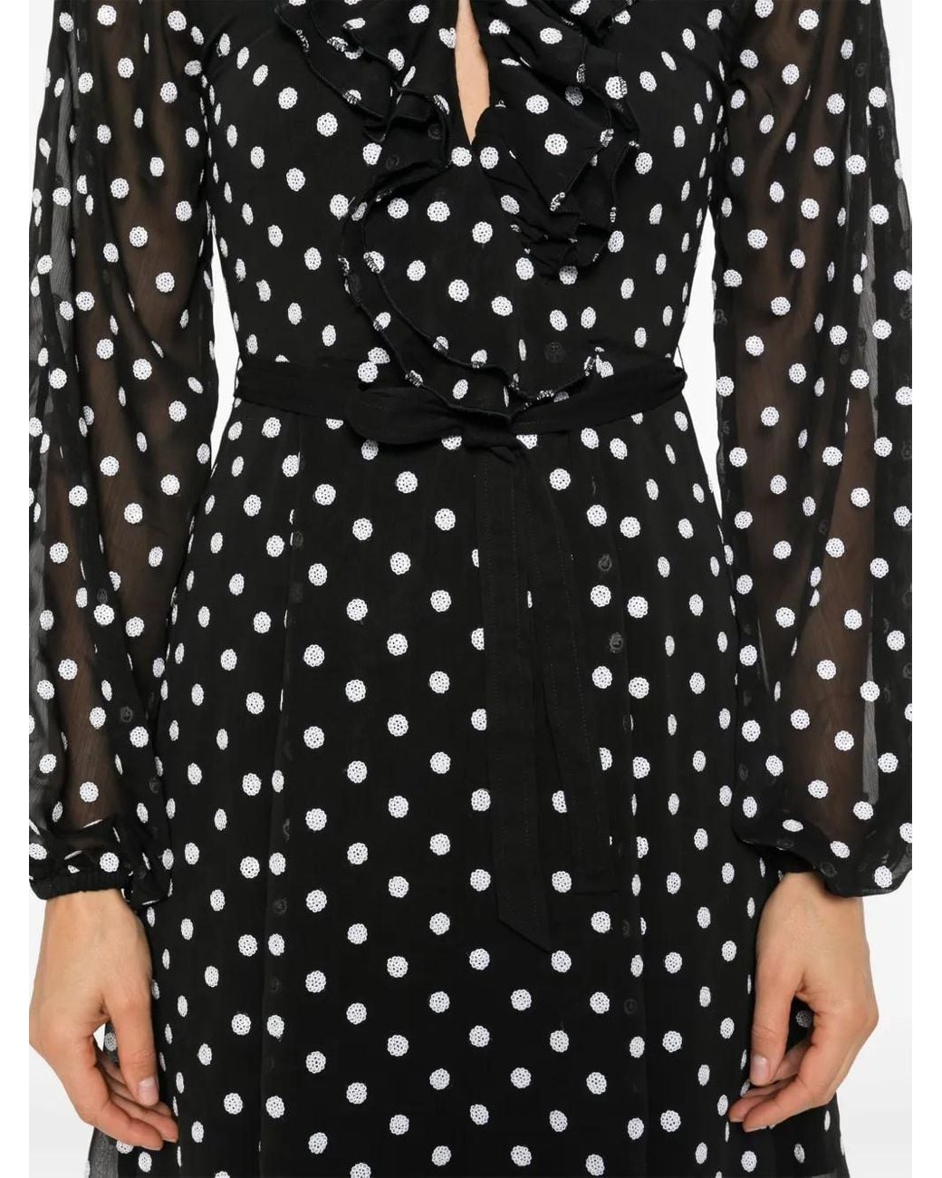 ROTATE BIRGER CHRISTENSEN Black Robe Courte À Volants