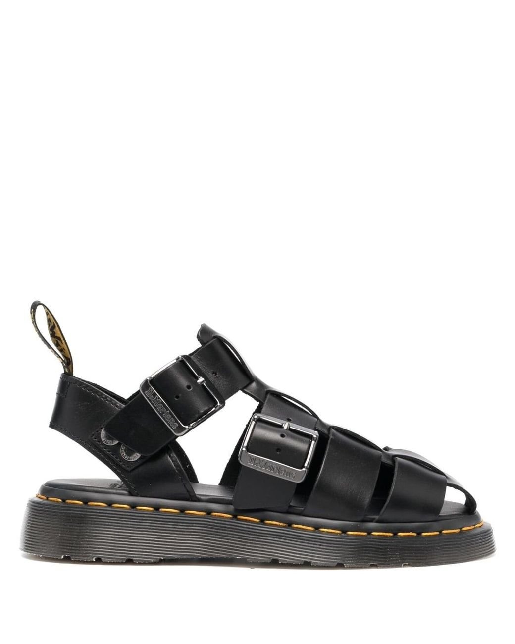 Dr. Martens Caged-design Leather Sandals in Black | Lyst