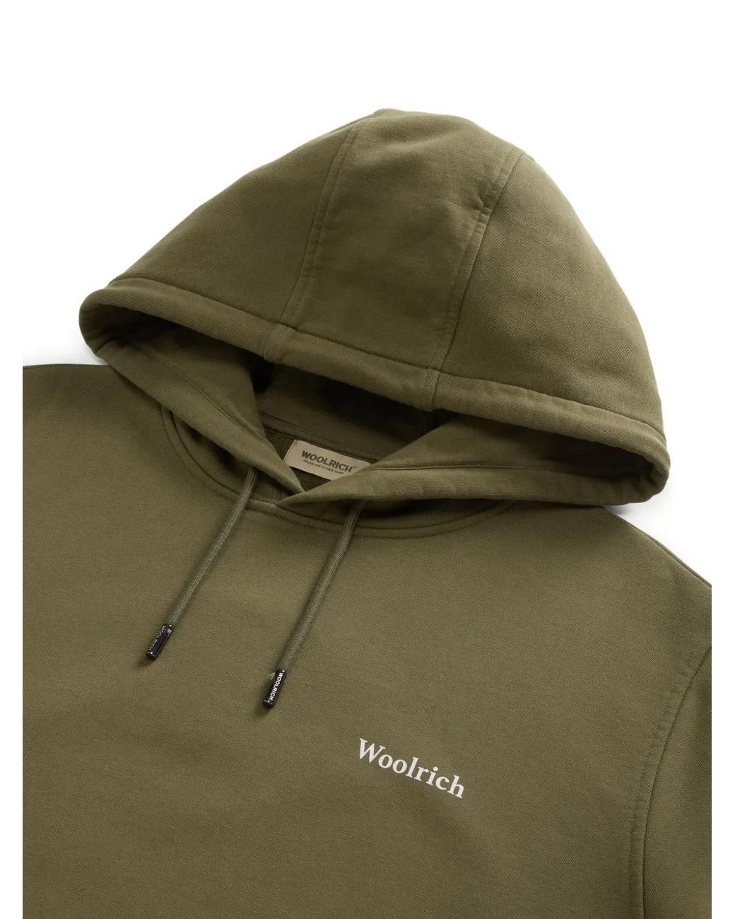 Woolrich Green Logo-Print Hoodie for men