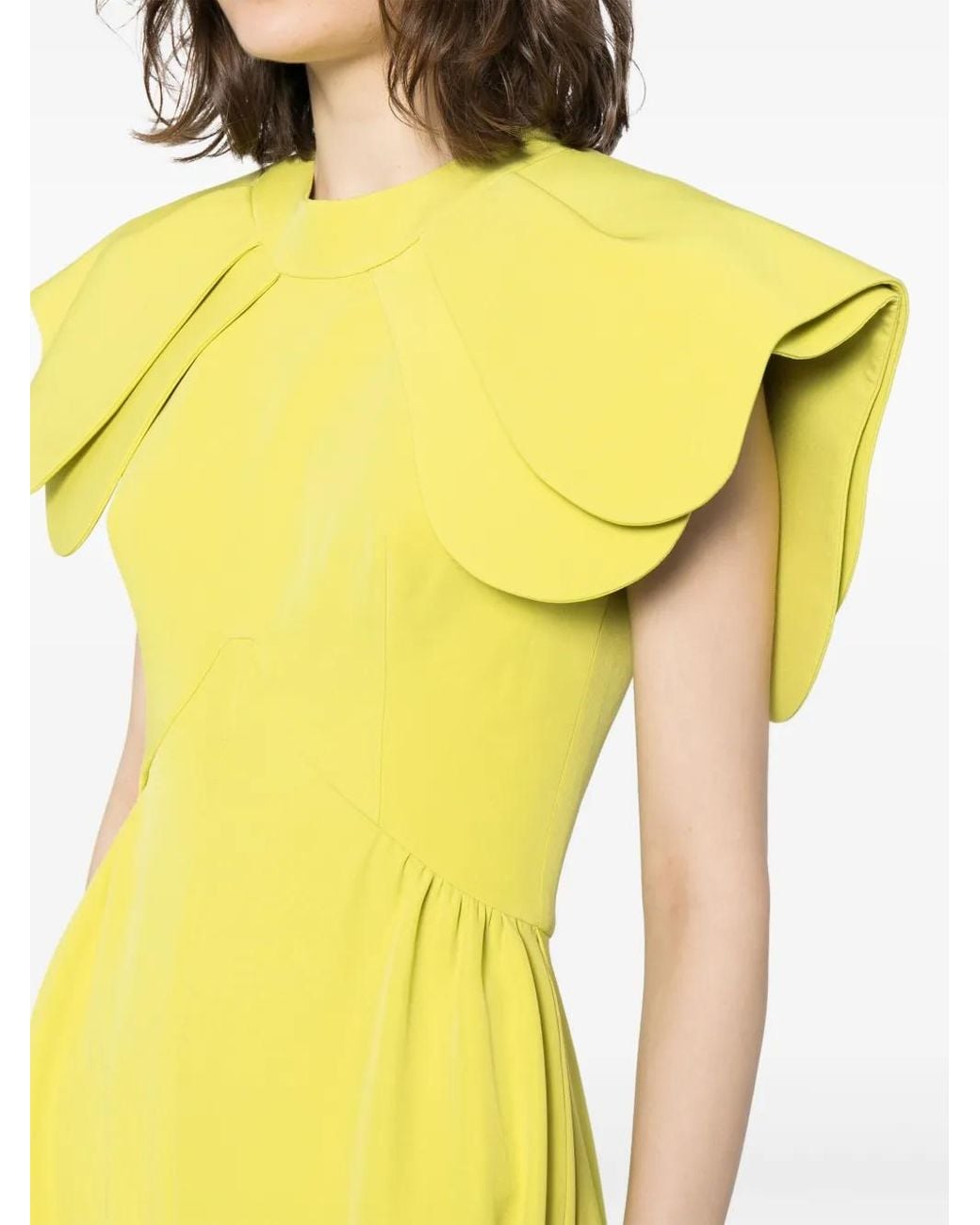 Saiid Kobeisy Yellow Crepe Jumpsuit With Back Overskirt
