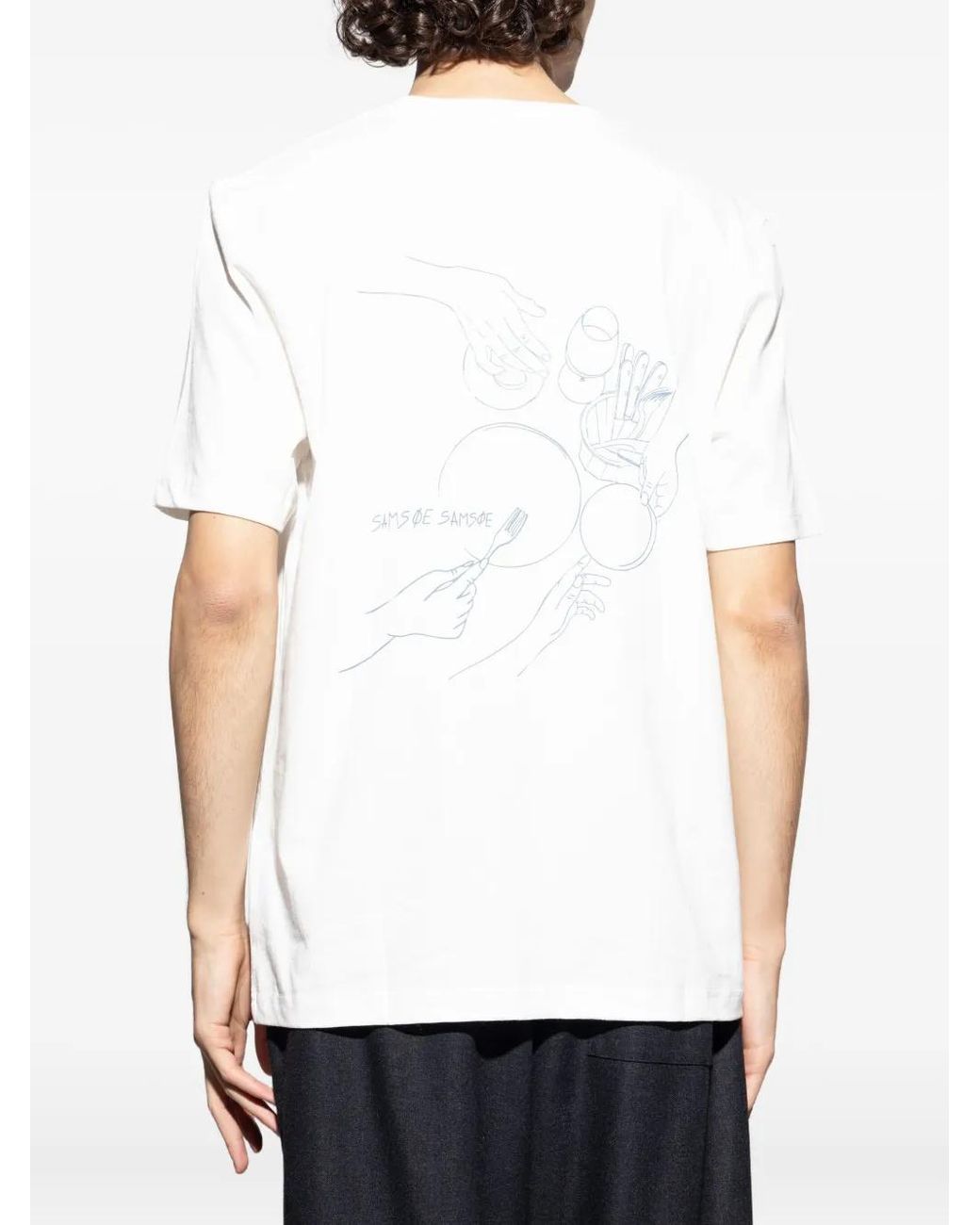 Samsøe & Samsøe White Graphic-Print T-Shirt for men
