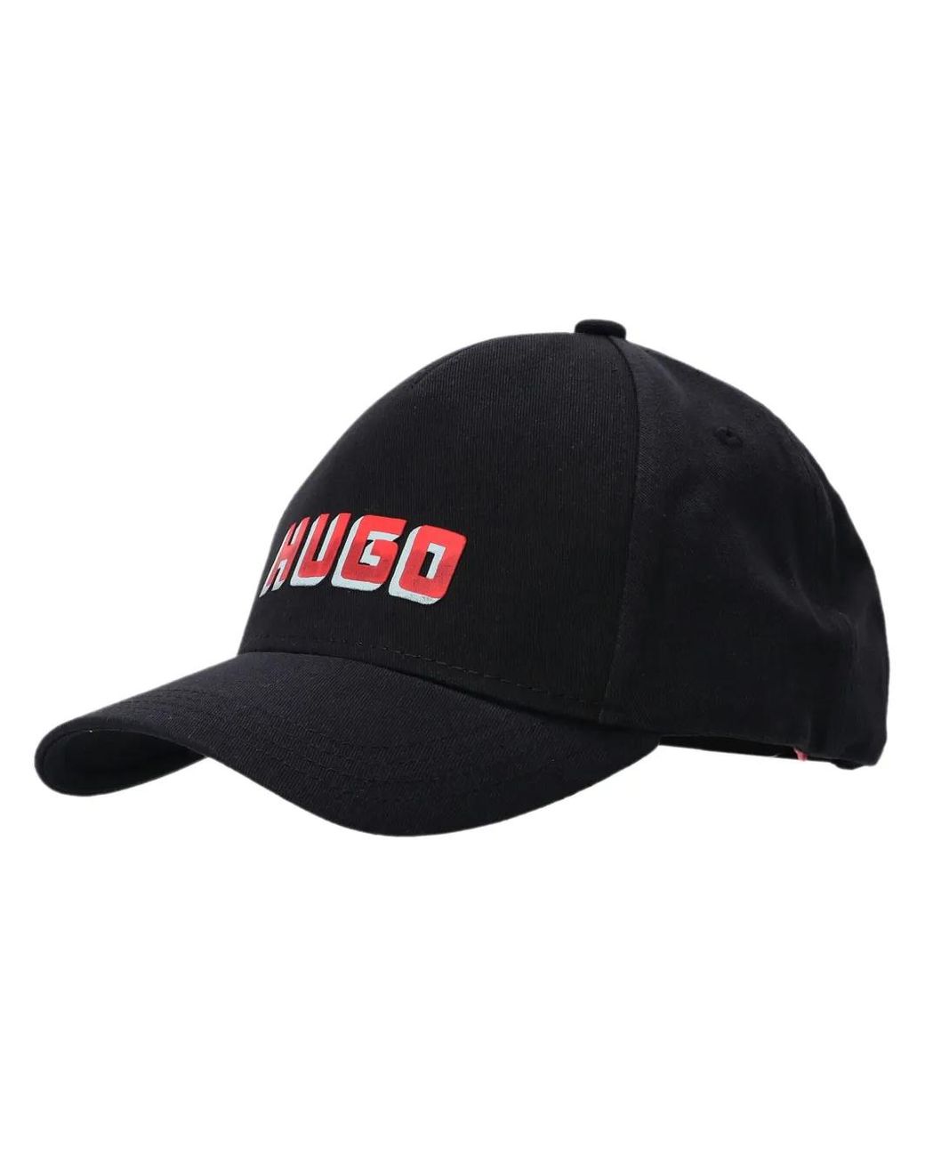 HUGO Black Logo-Print Baseball Cap for men