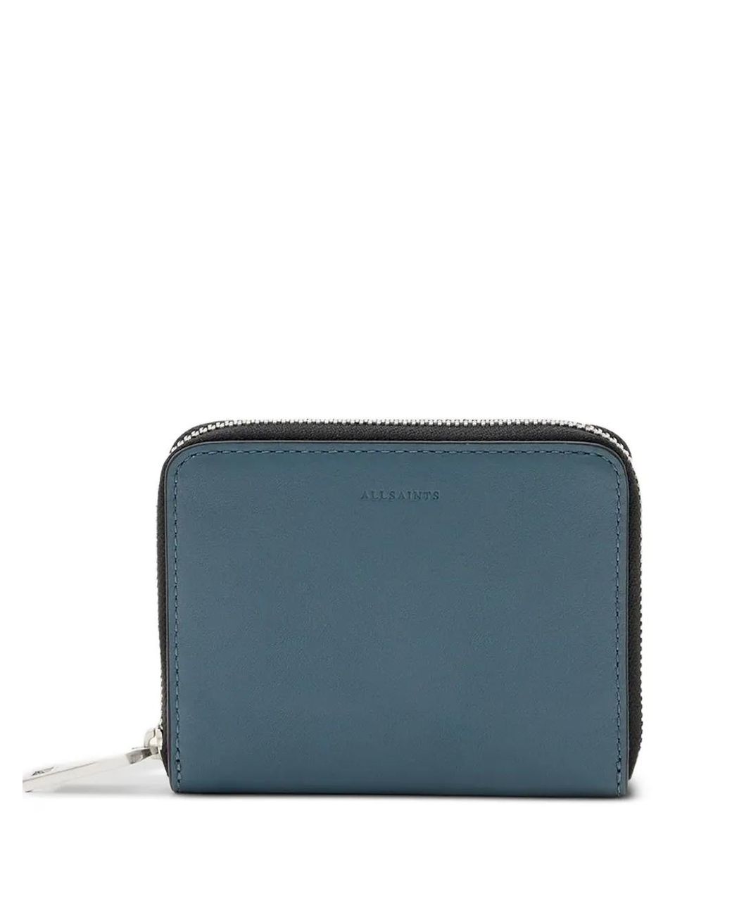 AllSaints Blue Lena Zip-Fastening Wallet
