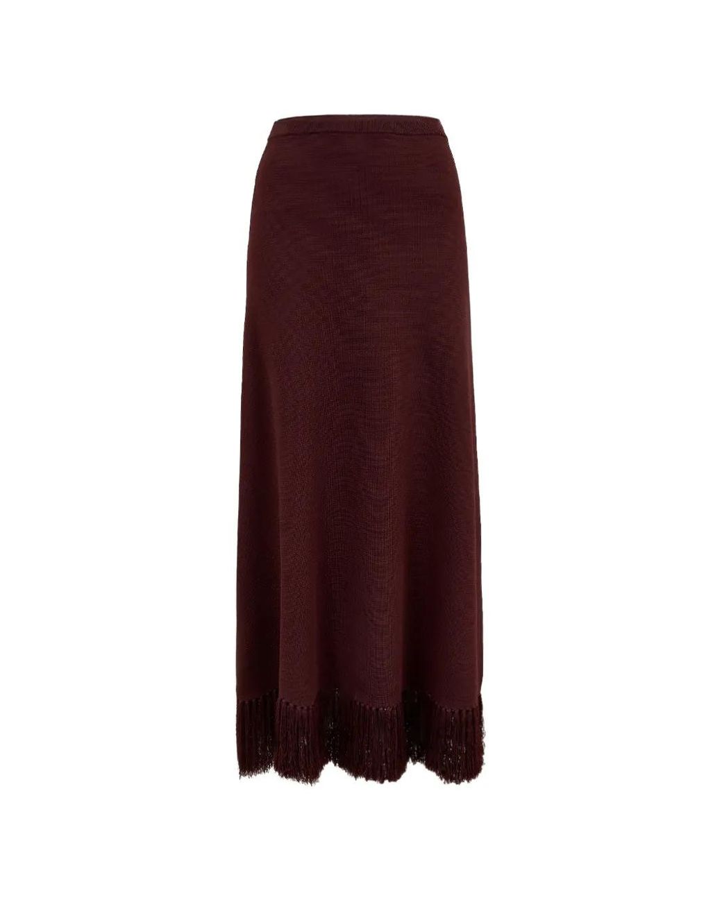 Clea Purple Amelia Fringe-Hem Maxi Skirt