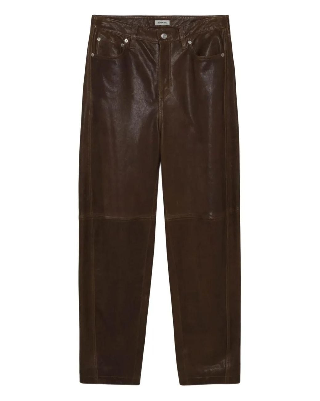 Jonathan Simkhai Brown Waldon Leather Panel Trousers