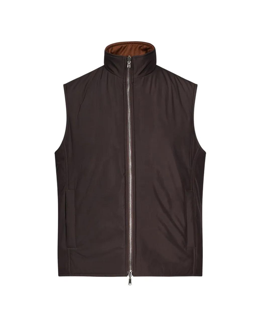 Briglia 1949 Brown High-Neck Reversible Gilet for men
