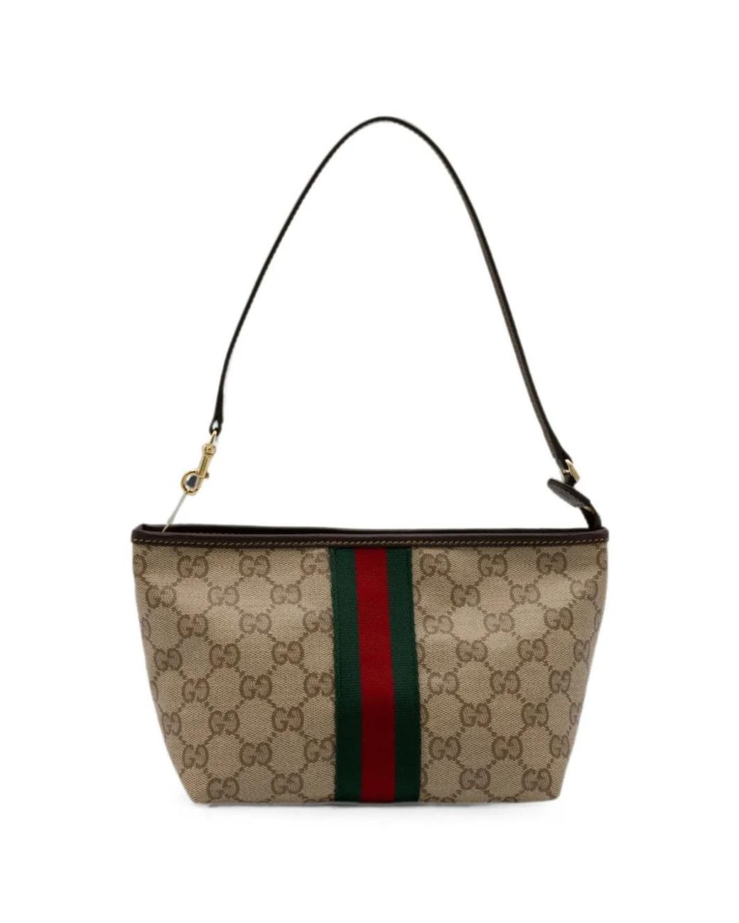 Gucci White Small Pouch With Strap And Web