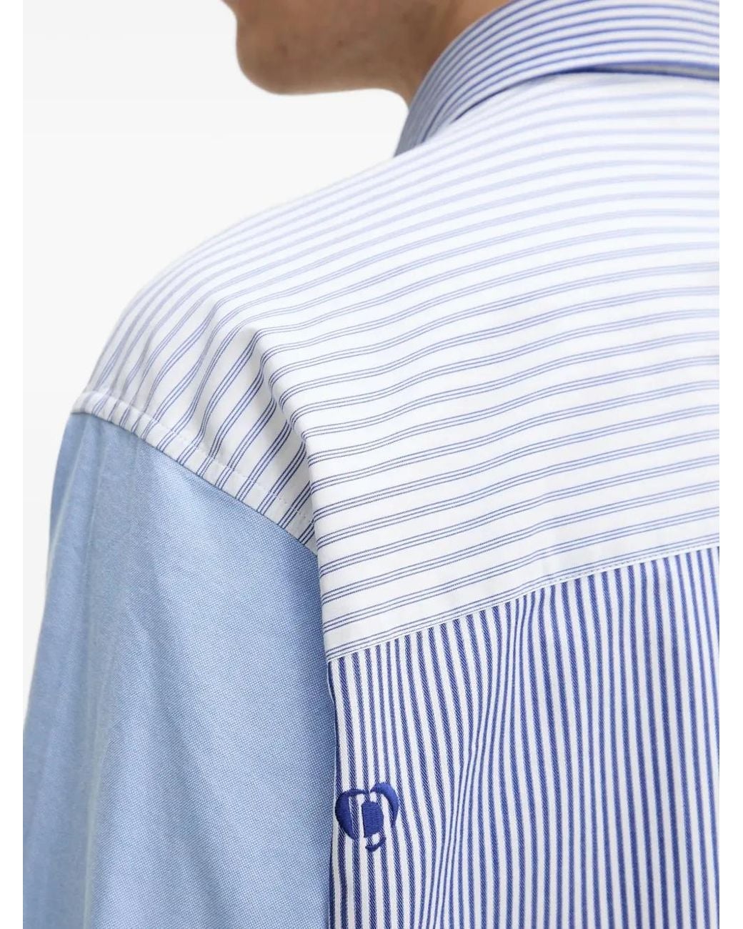 Desigual Blue Striped Panelled Shirt for men