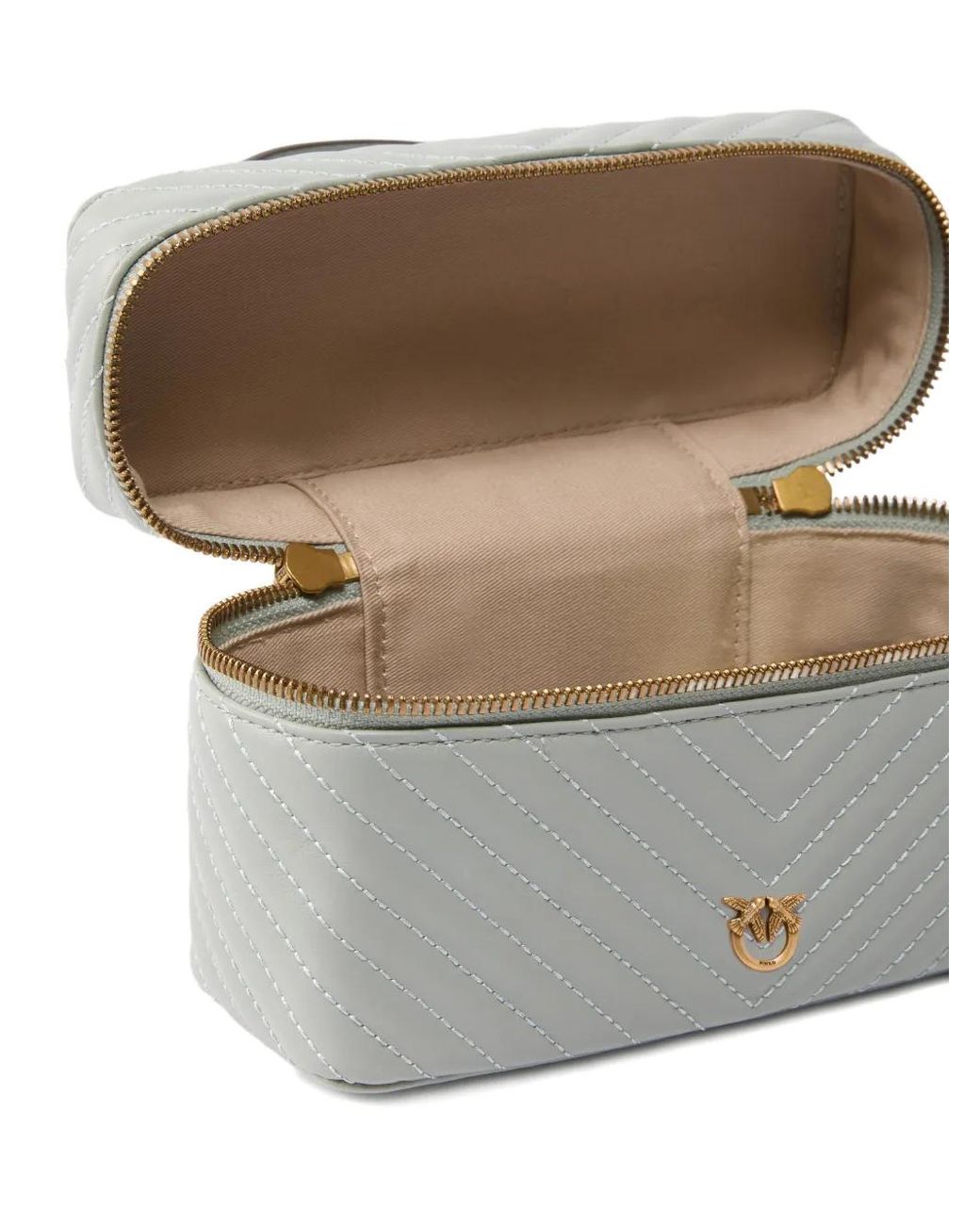 Pinko White Chevron Quilted Leather Mini Bag