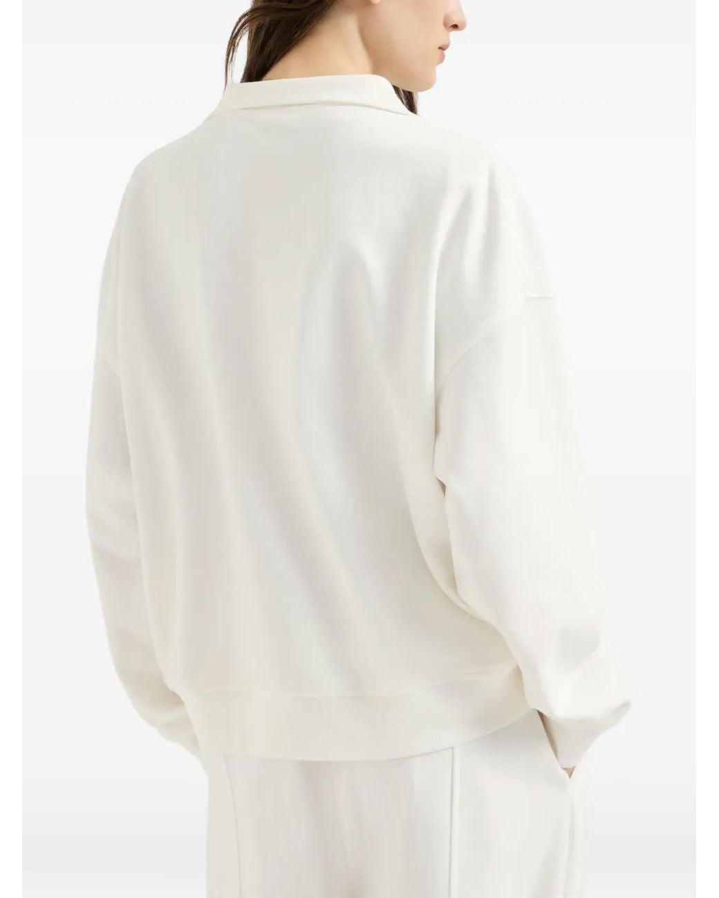 Brunello Cucinelli Poloshirt Met Logo-Patch En Knopen in het White