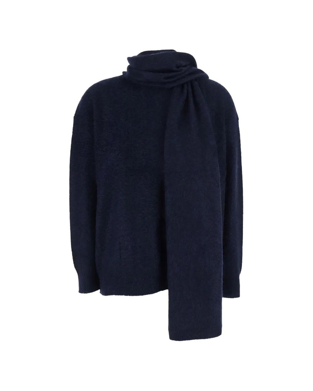 Max Mara Blue Pull À Détail De Foulard