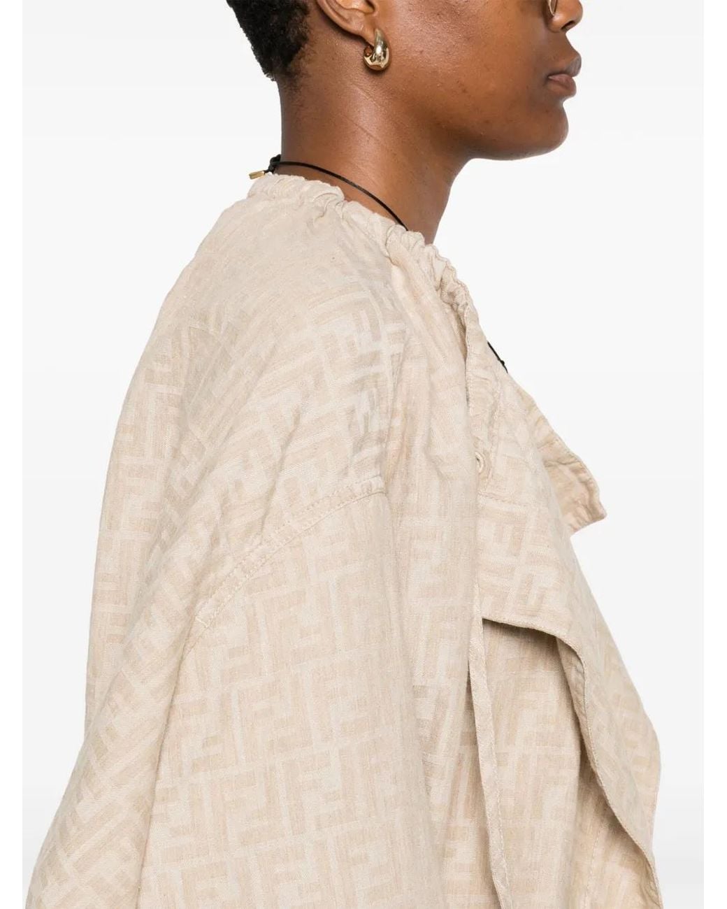 Fendi Natural 'Ff Chambray' Jacket