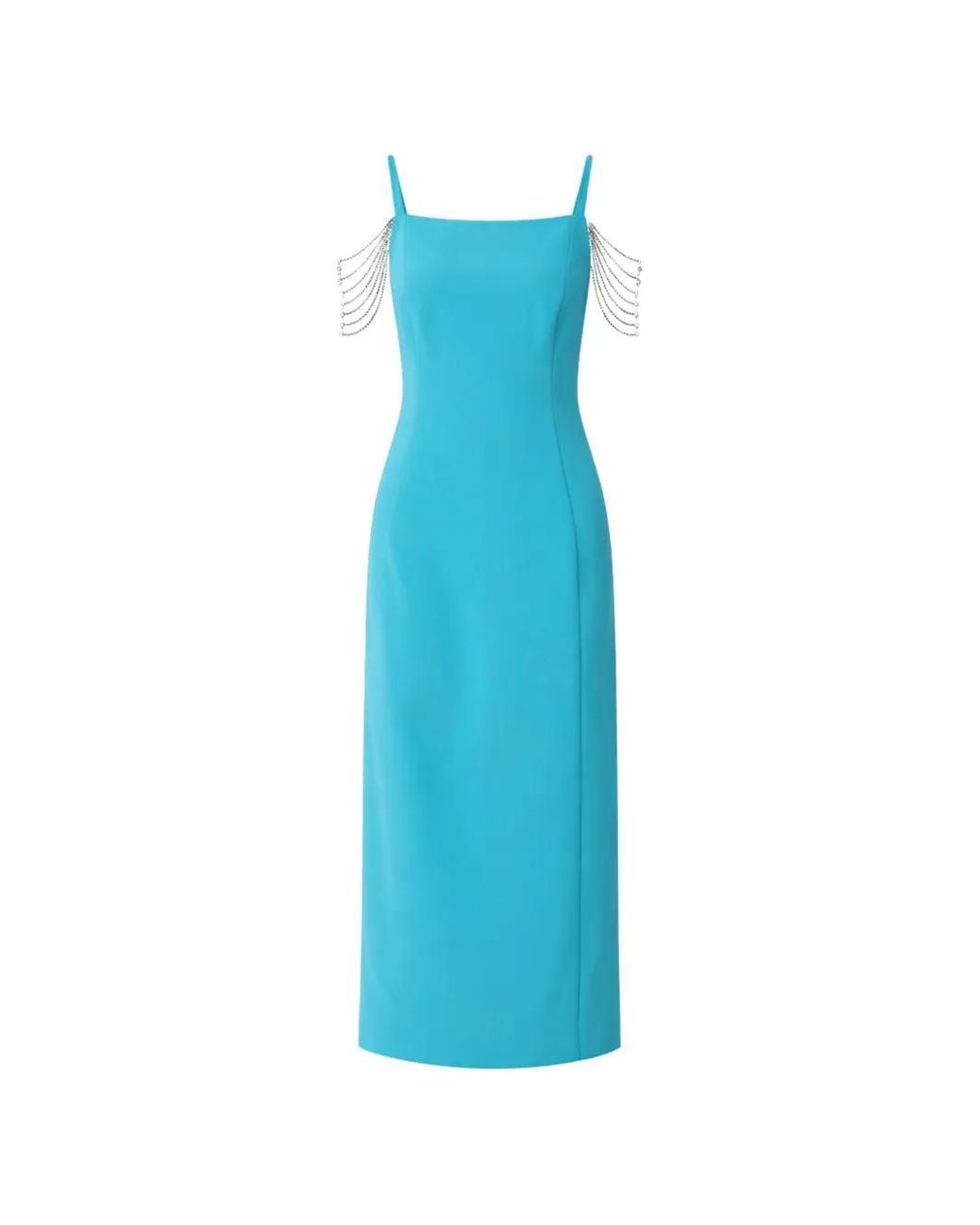 Pinko Blue Chain-Embellished Midi Dress