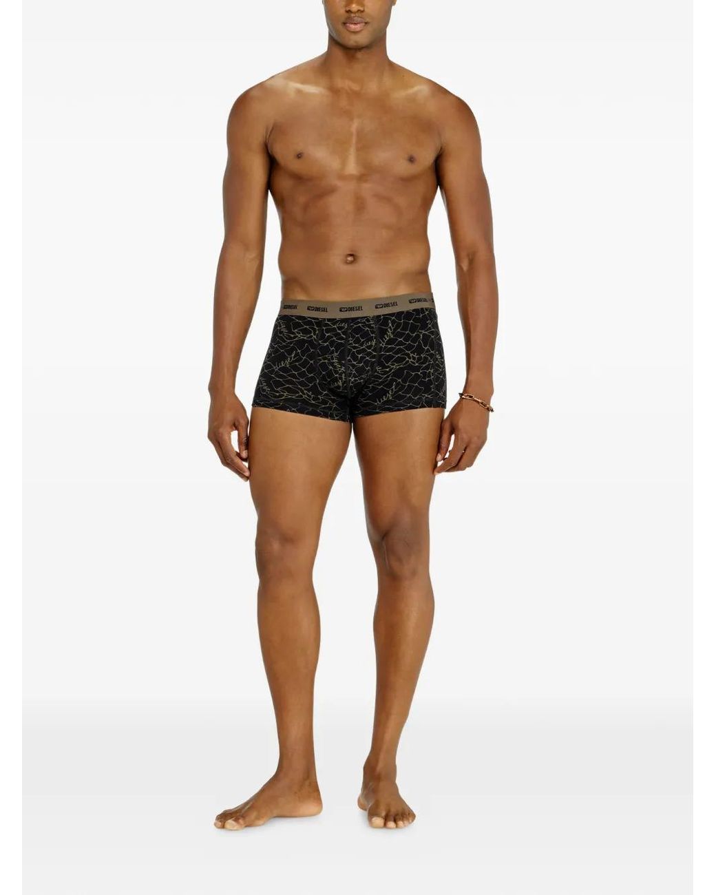 DIESEL Black Three-Pack Of Trunks With Graphic Motif for men