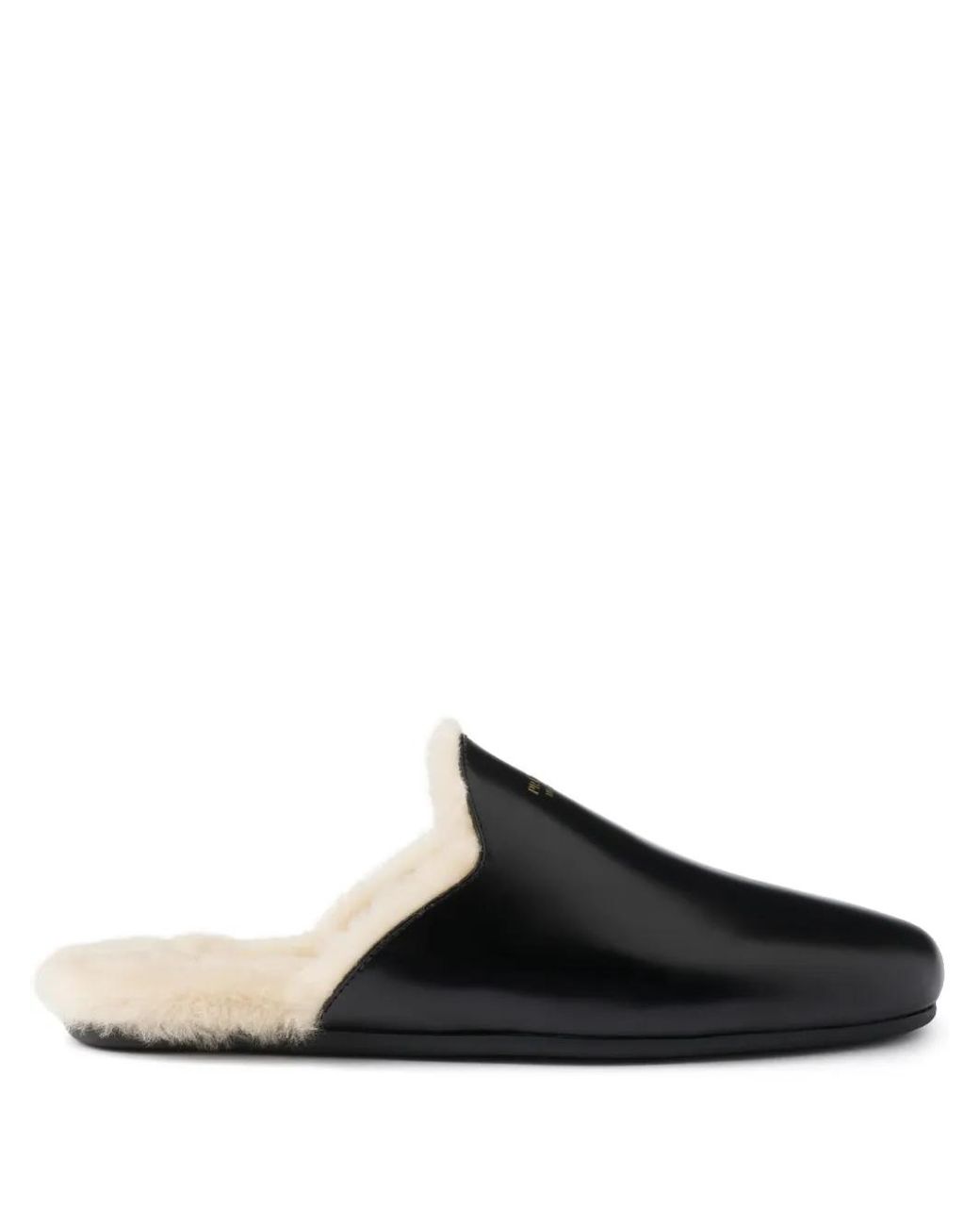Prada Black Leather Flat Mules