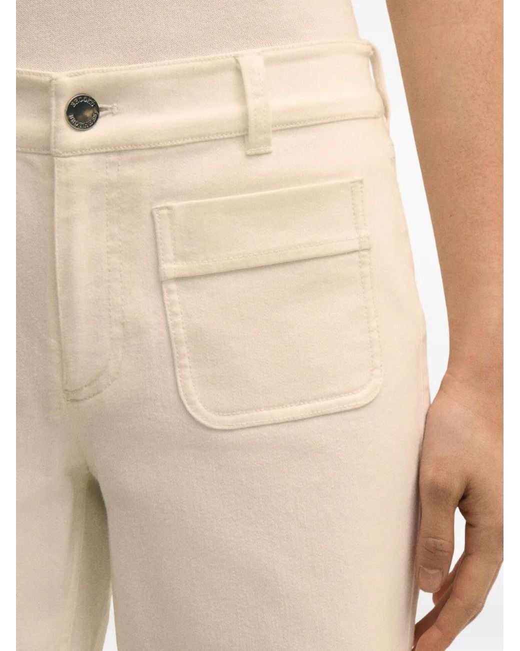 Brooks Brothers Natural Patch-Pockets Flared Jeans