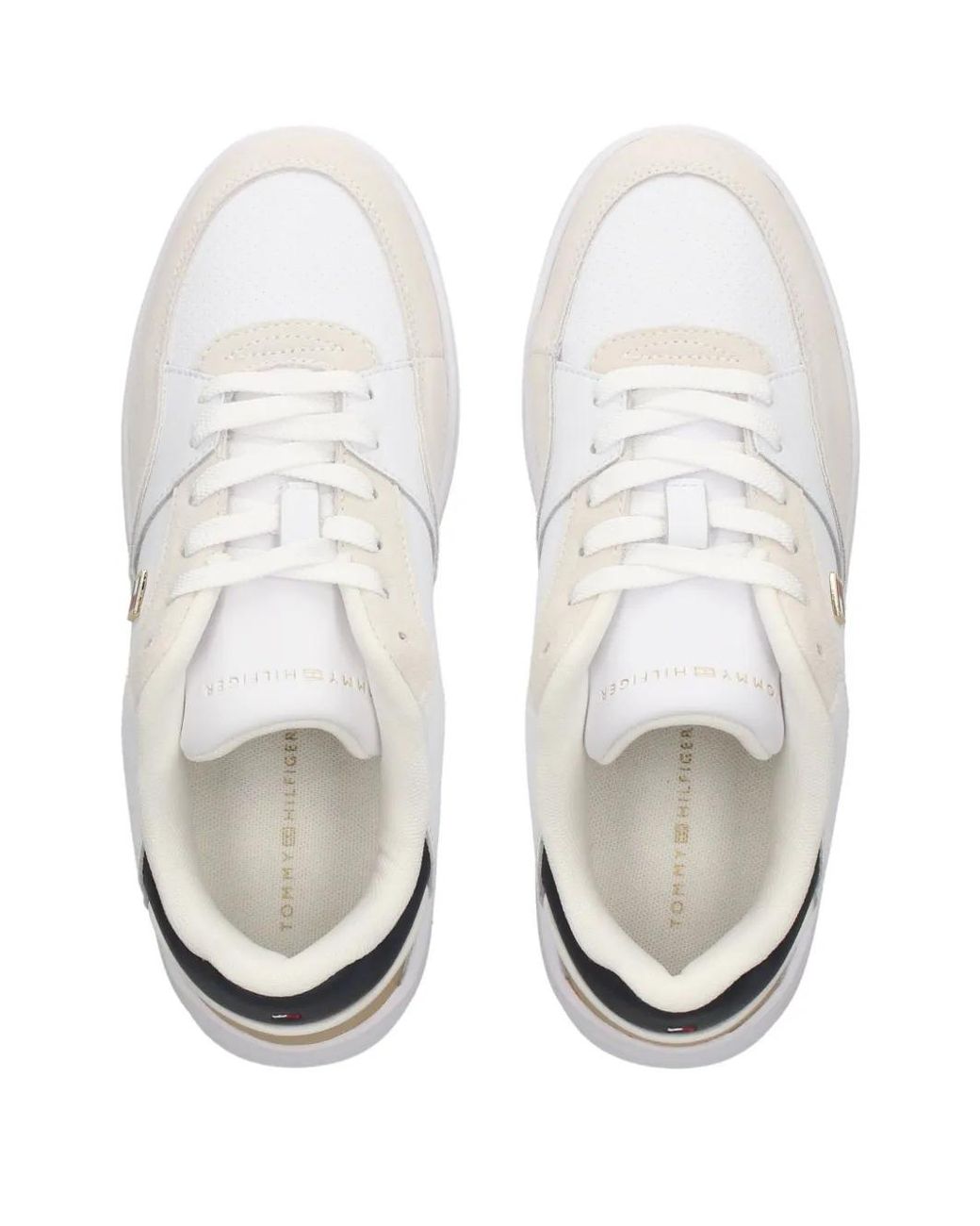 Tommy Hilfiger White Logo-Embroidered Sneakers