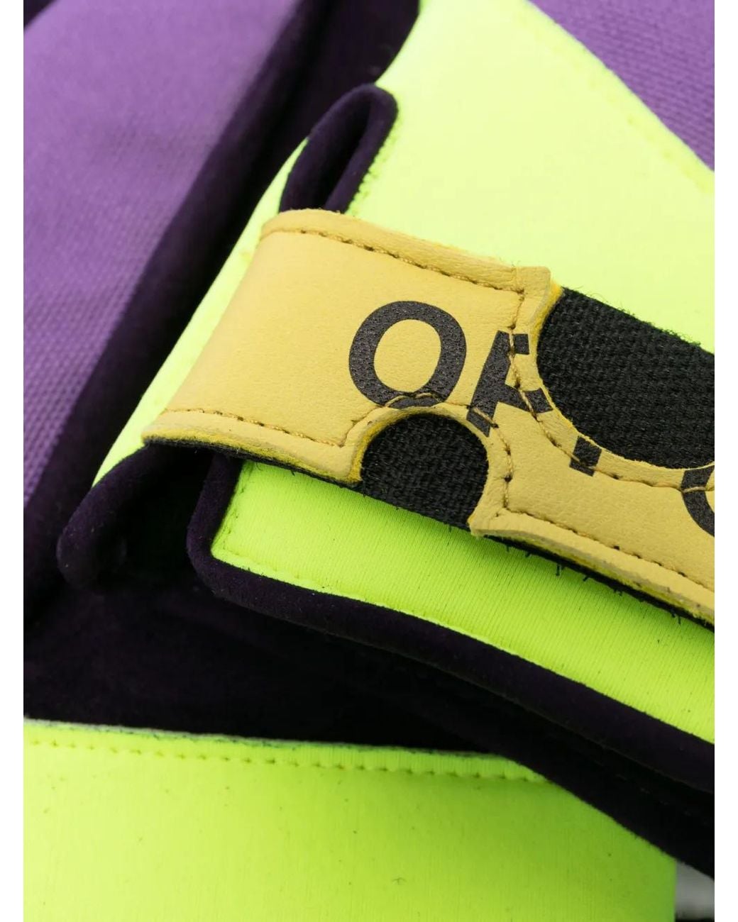 Off-White c/o Virgil Abloh Purple Logo-Print Touch-Strap Gloves for men