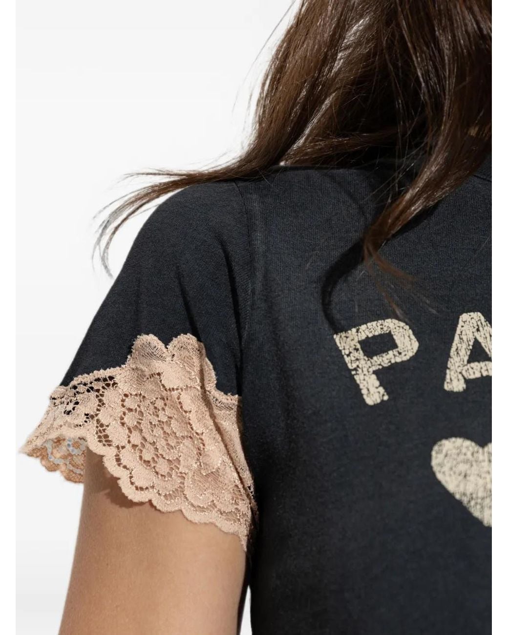 Valentino Garavani Black Top With Lace Trim
