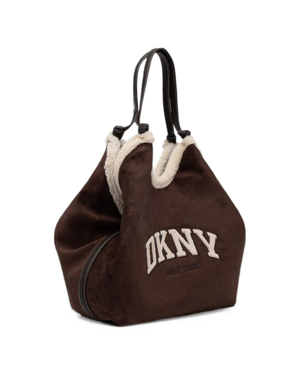 DKNY Brown Logo-Patch Tote Bag