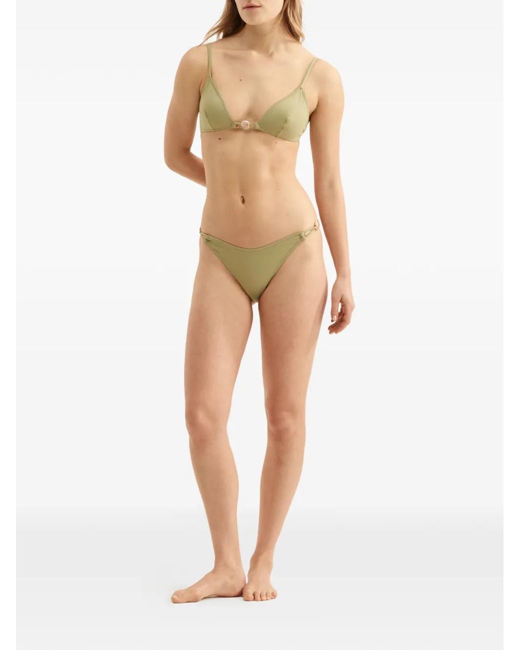 Eres Natural Alva Bead-Embellished Bikini Top