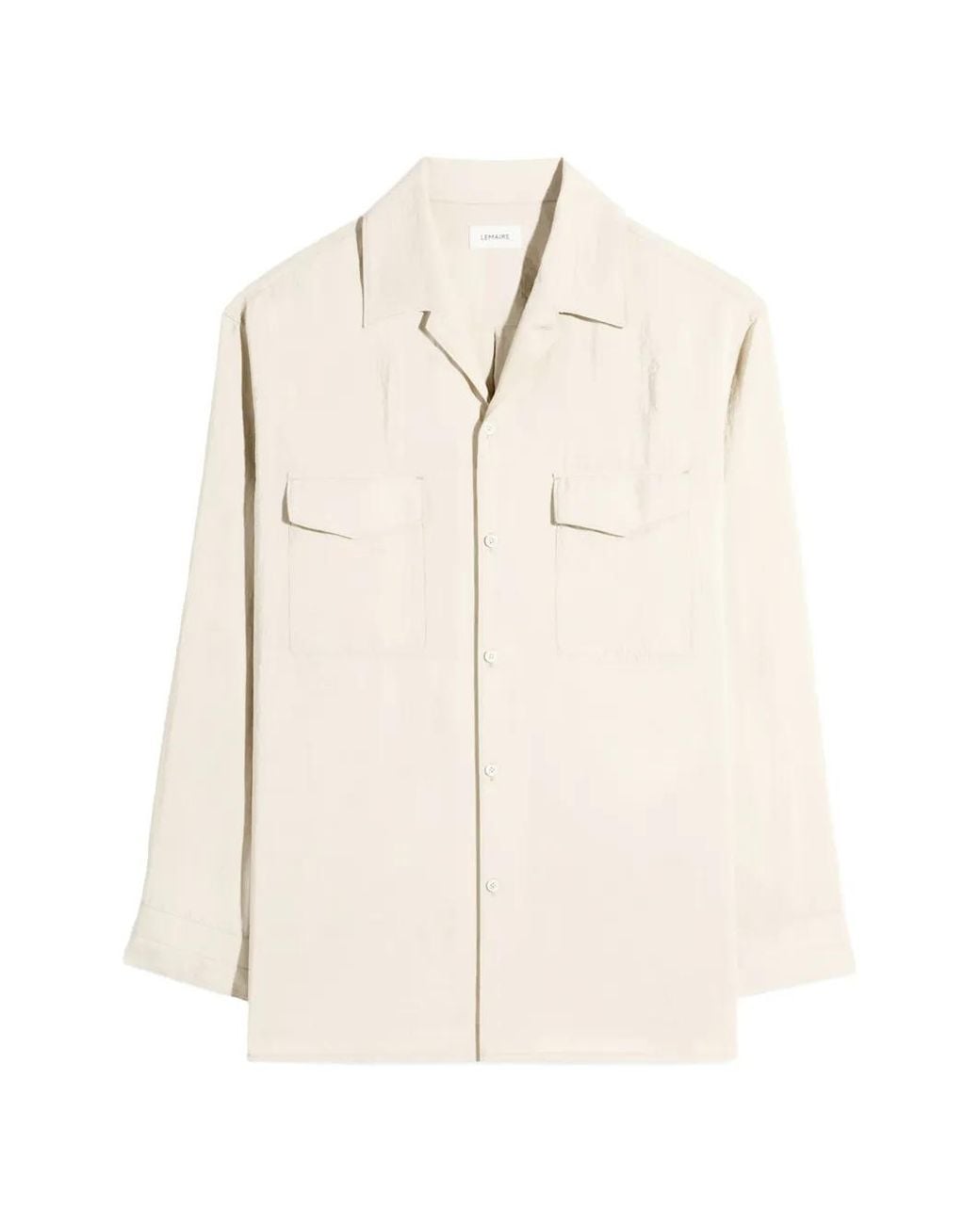 Lemaire Natural Convertible Collar Shirt for men