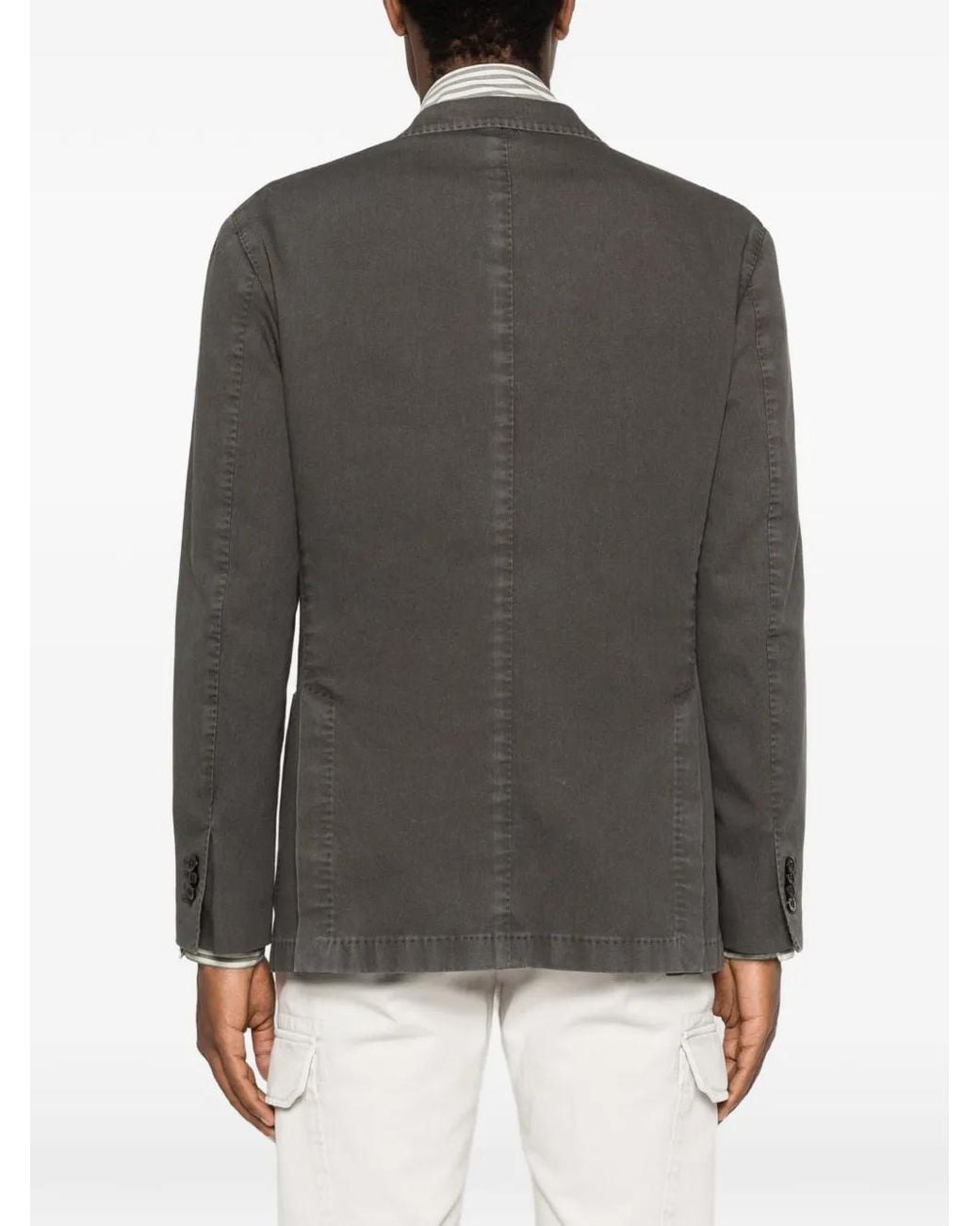 Boglioli Gray K-Jacket Single-Breasted Patch-Pocket Blazer for men