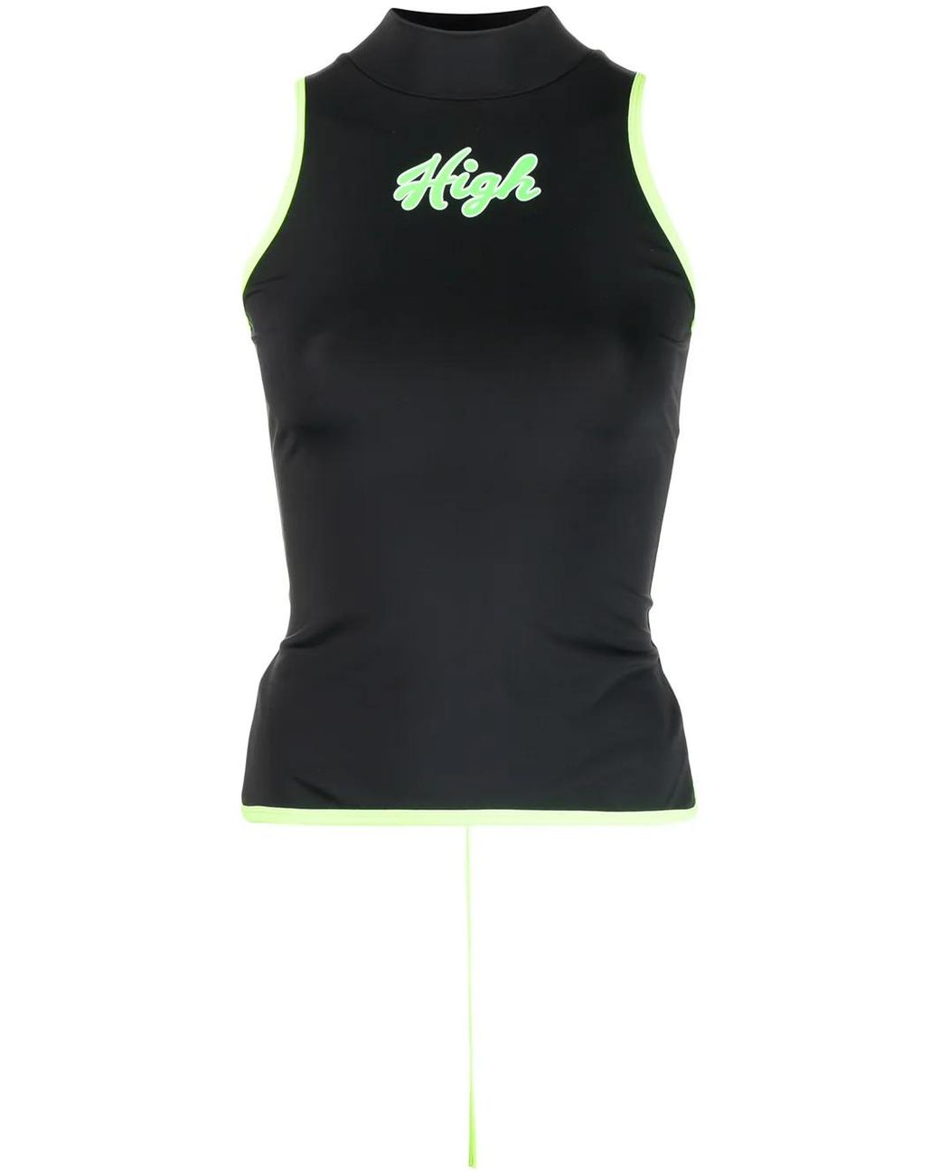 Natasha Zinko Black Slogan-Print Open-Back Vest