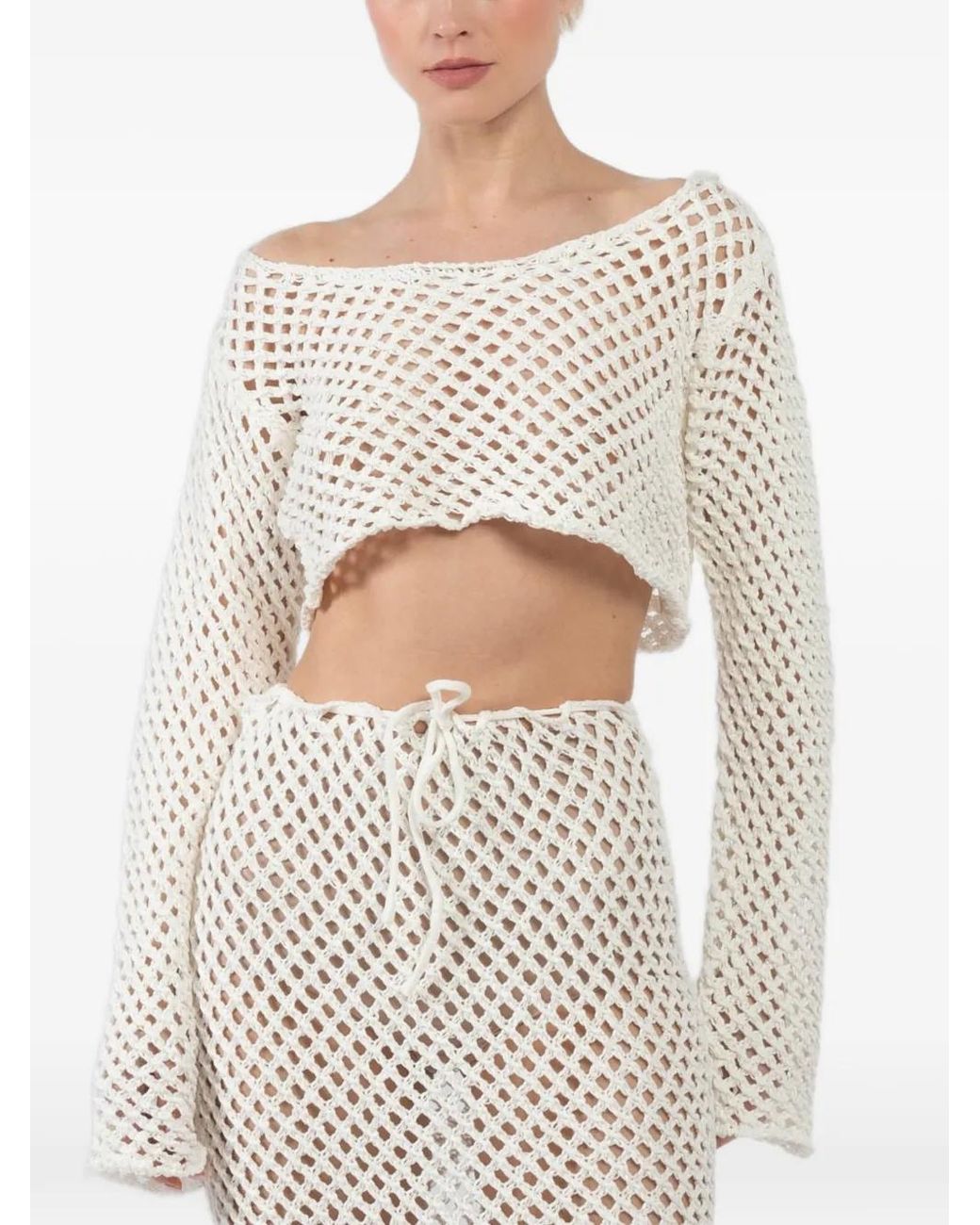 Bananhot Gebreide Top in het White