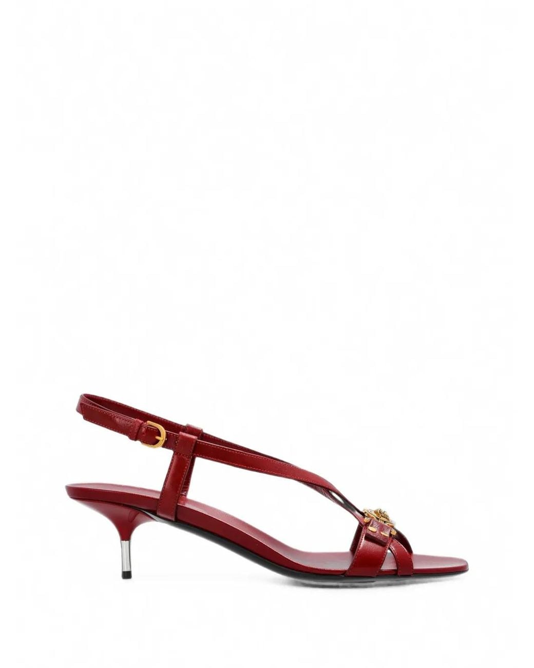 Versace Red Sandales Marisa 50 Mm En Cuir