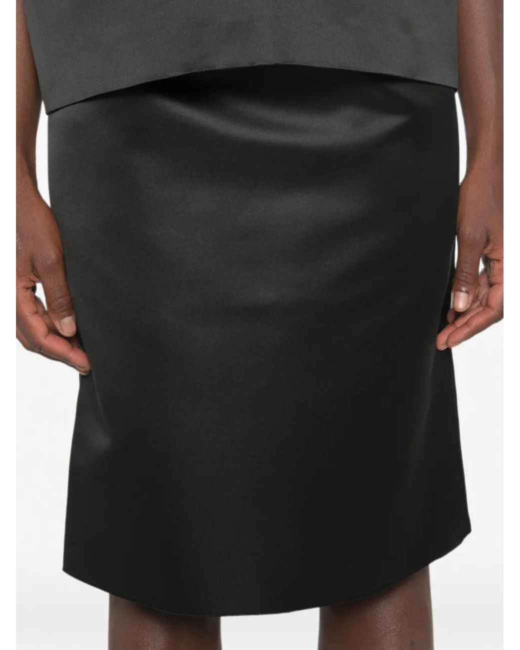 Totême  Black Duchess Satin Pencil Skirt