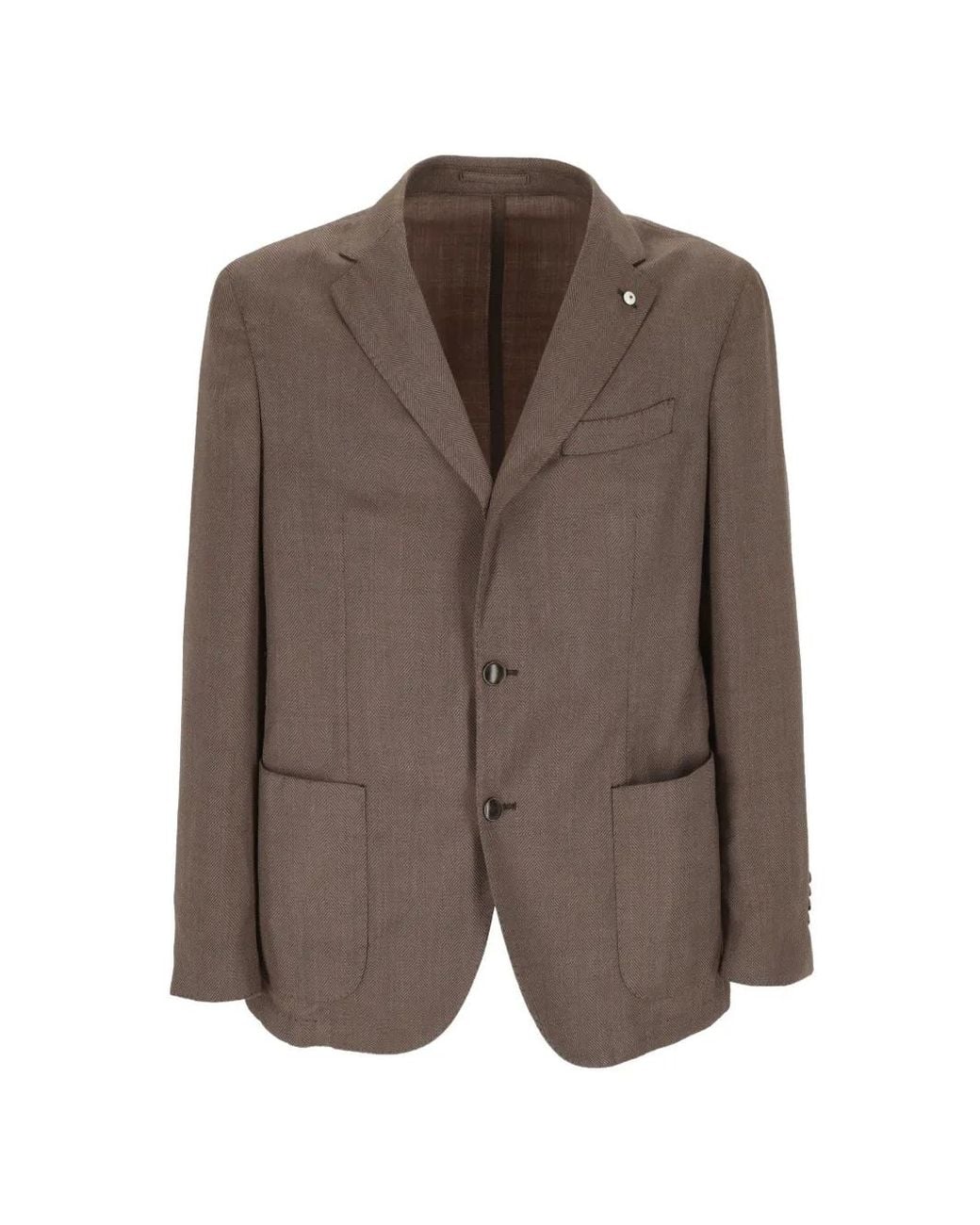 L.b.m. 1911 Brown Herringbone-Weave Blazer for men
