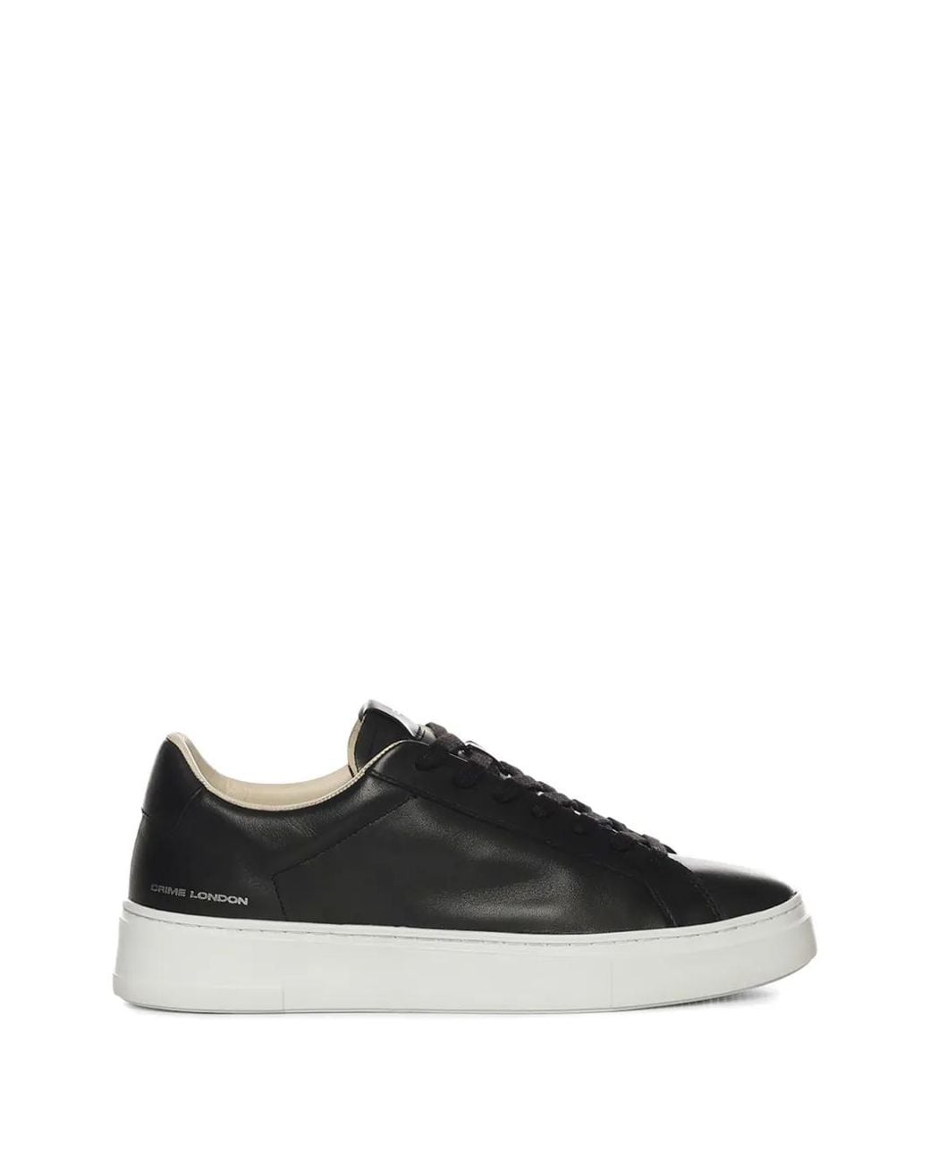Crime London Black Extralight Leather Sneakers for men