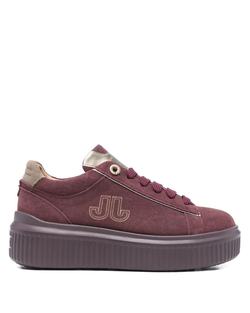 Janet & Janet Purple 50Mm Platform Leather Sneakers