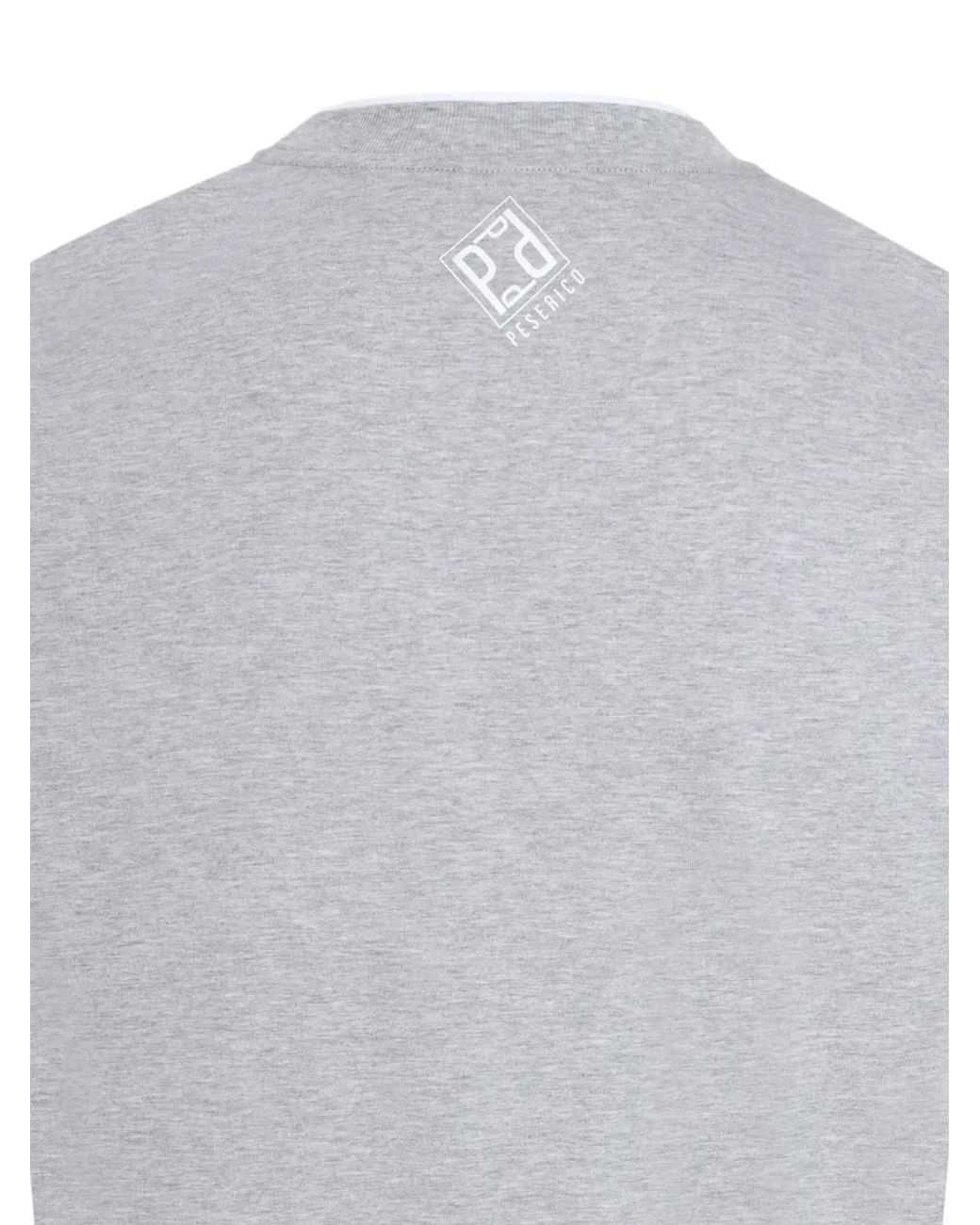 Peserico Gray Logo-Print T-Shirt for men